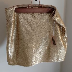 Forever 21 Gold Sequin Mini Skirt